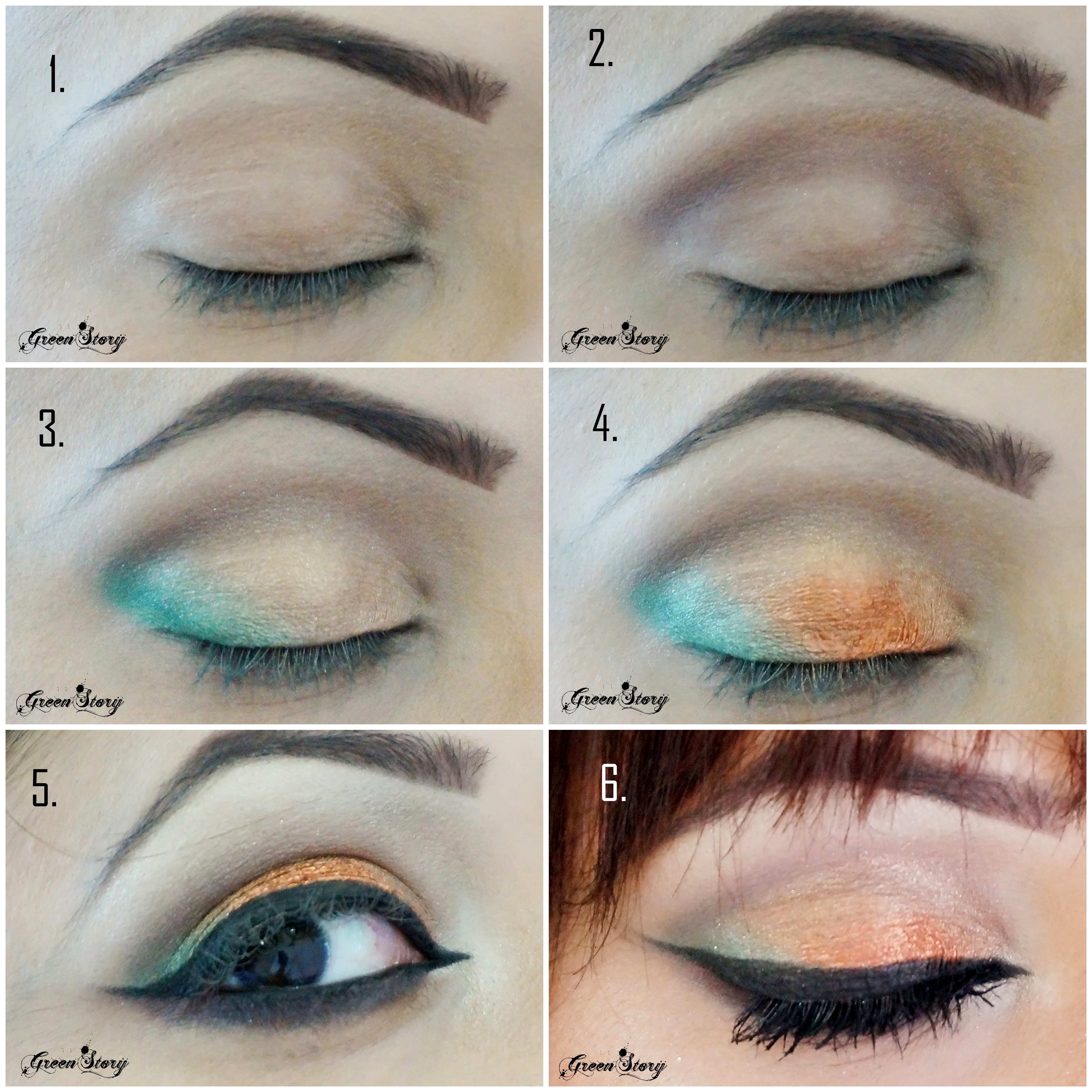 Copper And Green Eye Makeup