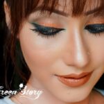 Copper And Green Eye Makeup
