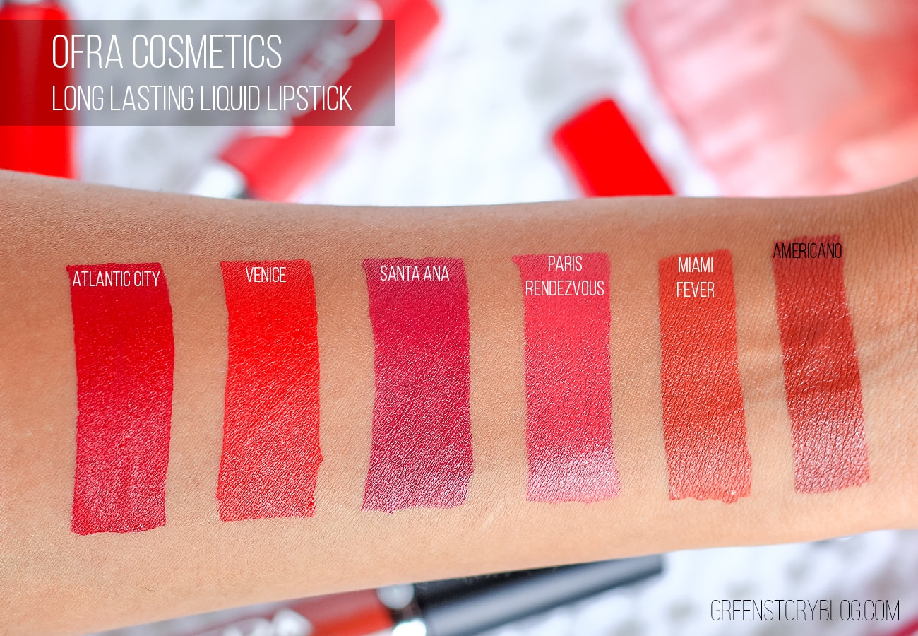 ofra long lasting lipstick swatches