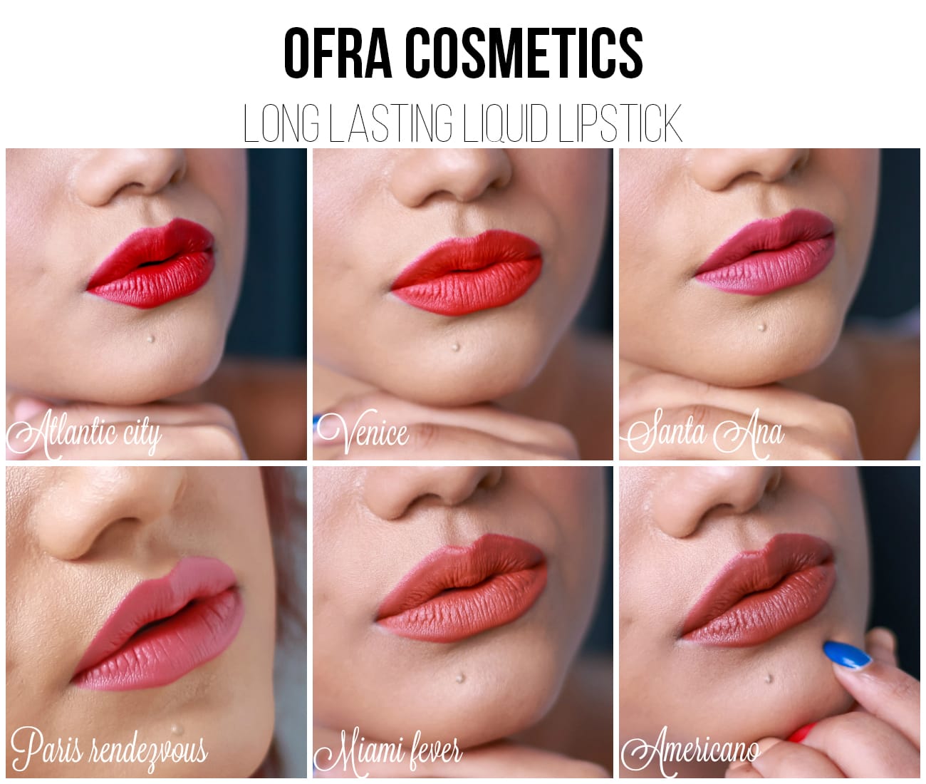 ofra long lasting lipstick swatches