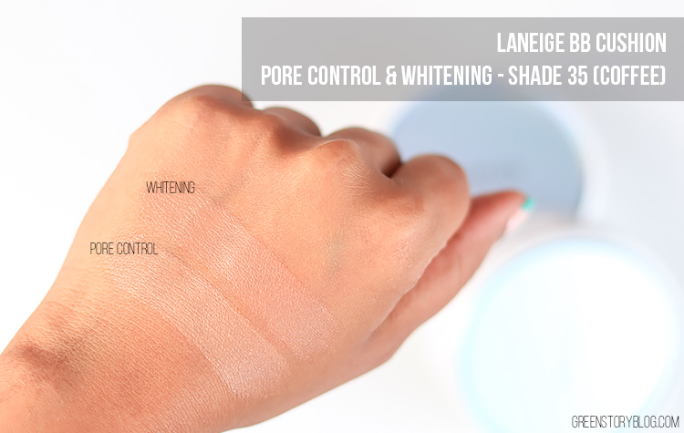 Laneige BB Cushion Pore Control annd Whitening Shade 35 Swatch