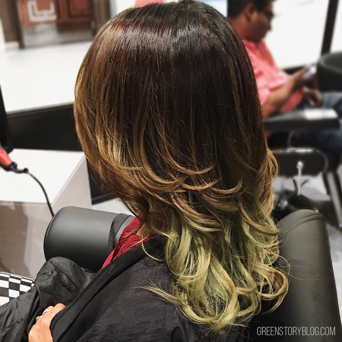 brown and green ombre hair