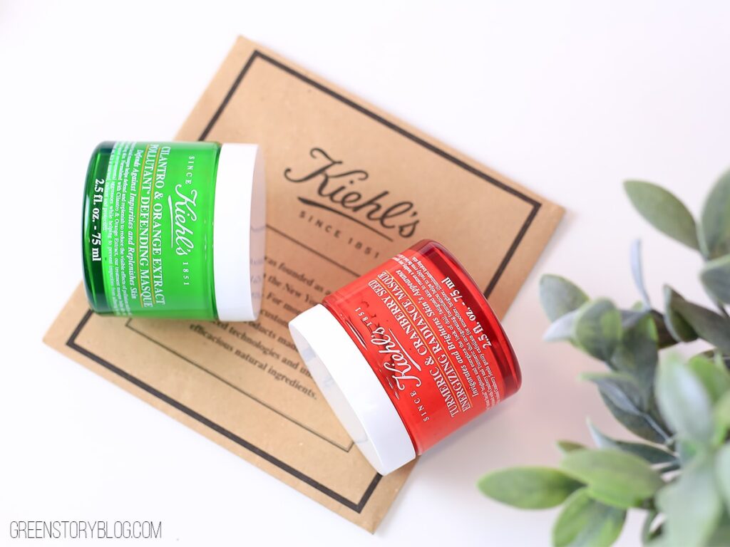 Kiehl's face mask | Turmeric Radiance Masque & Cilantro Pollutant Defending Masque