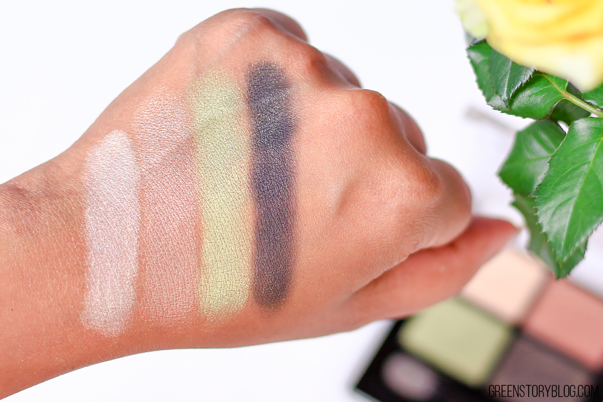 Palladio Eyeshadow Quad Swatch - Green To Go