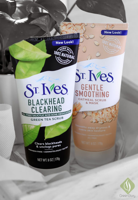 St Ives Blackhead Clearing Green Tea Scrub and St. Ives Oatmeal Mask